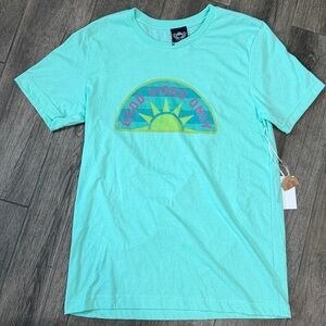 NWT Katydid Aqua Graphic Good Vibes Only T-Shirt